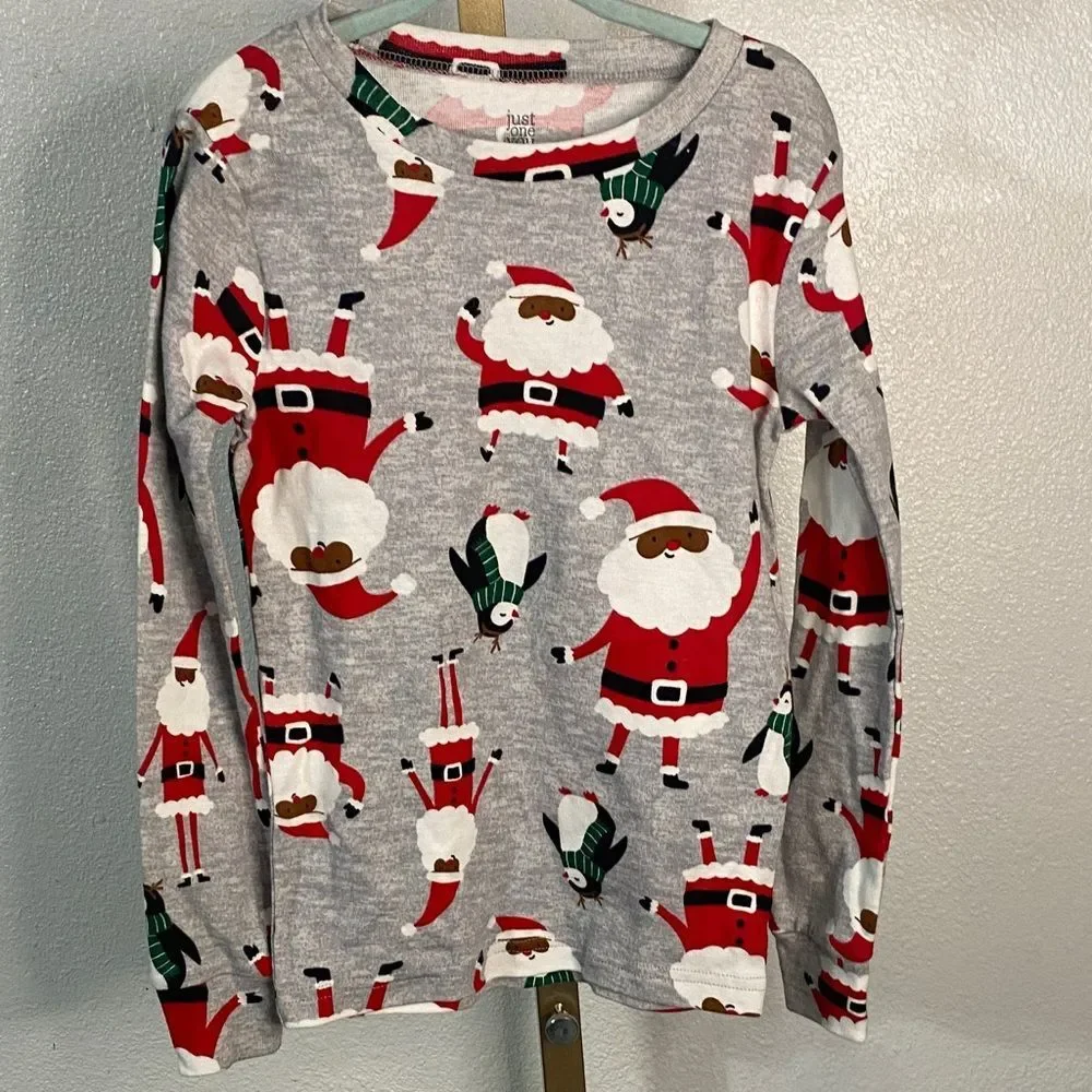 Carter's black Santa PJ top- Size 6